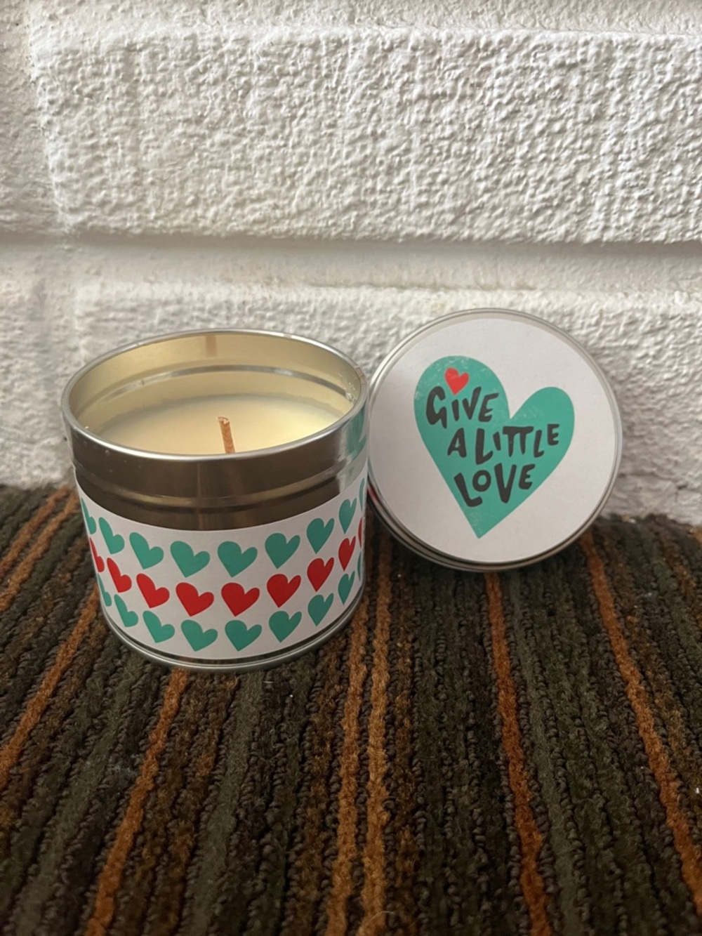 John Lewis Give A Little Love Heart Tin Candle